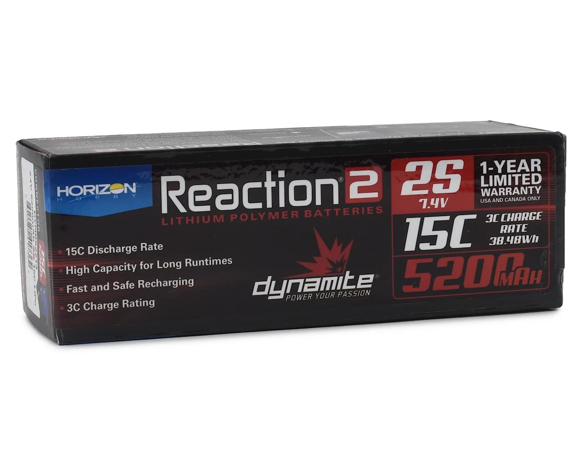 Dynamite 2S 15C LiPo Battery w/EC3 & JR Connector (7.4V/5200mAh) - Image 2