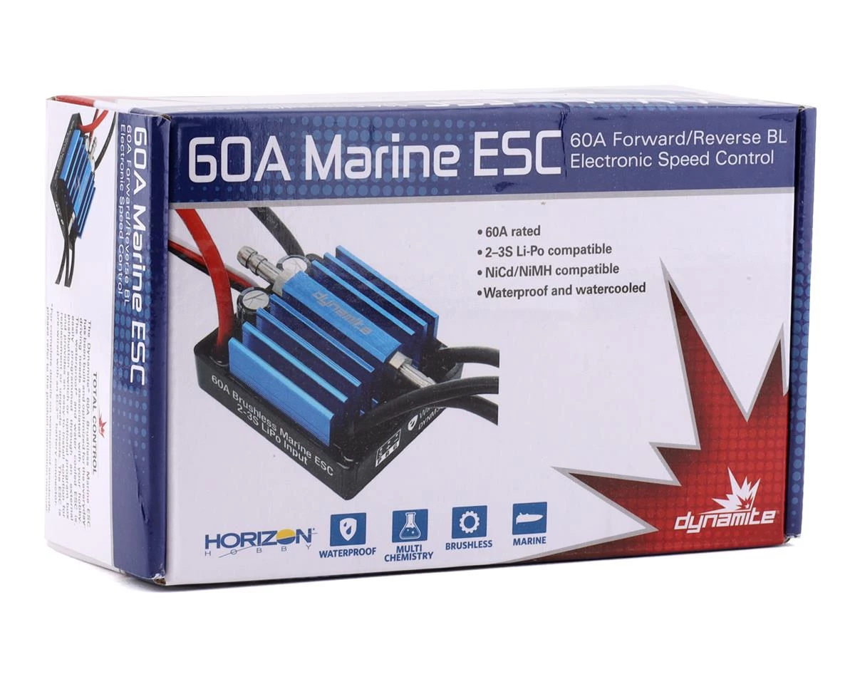 Dynamite 60A Brushless 2-3S Marine ESC - Image 2