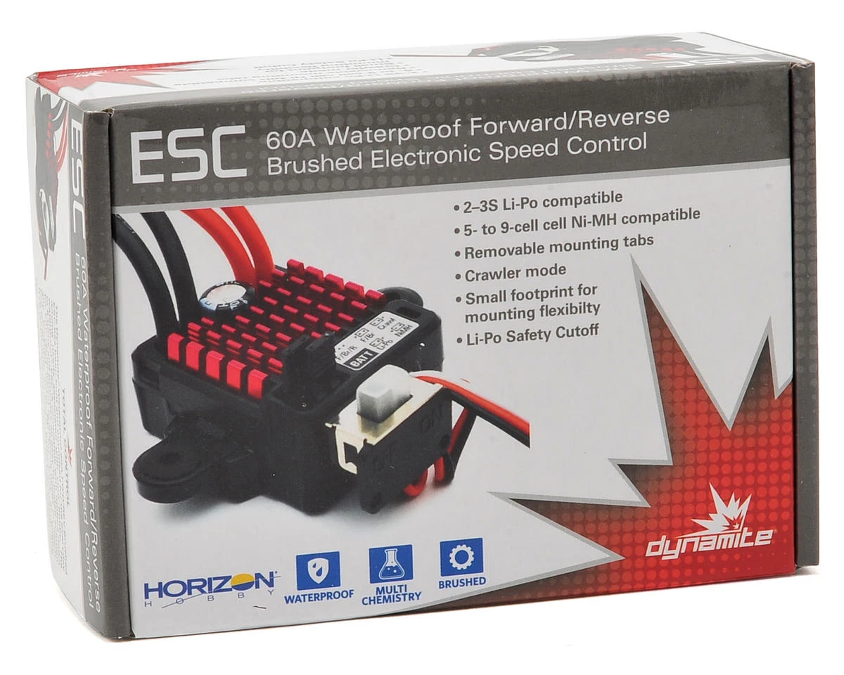 Dynamite Waterproof 60A FWD/REV Brushed ESC - Image 3