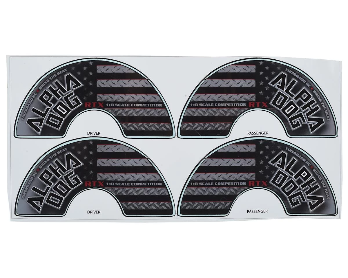 Firebrand RC Alpha Dog RTX Pre-Mounted 1/8 Buggy Tires (4) (Black) w/12mm Hex - Image 4