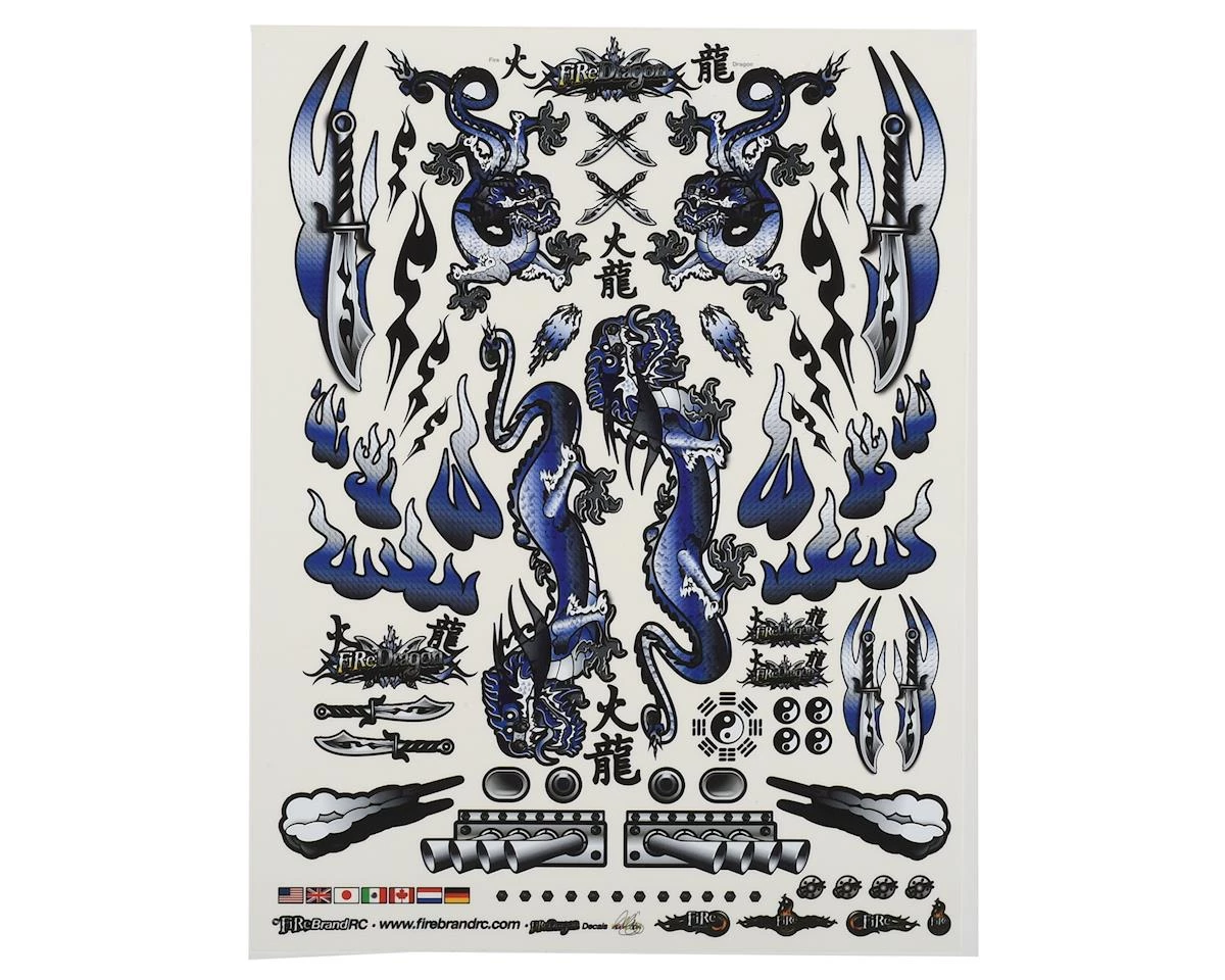 Firebrand RC Concept Dragon Decal (Blue) (8.5x11")