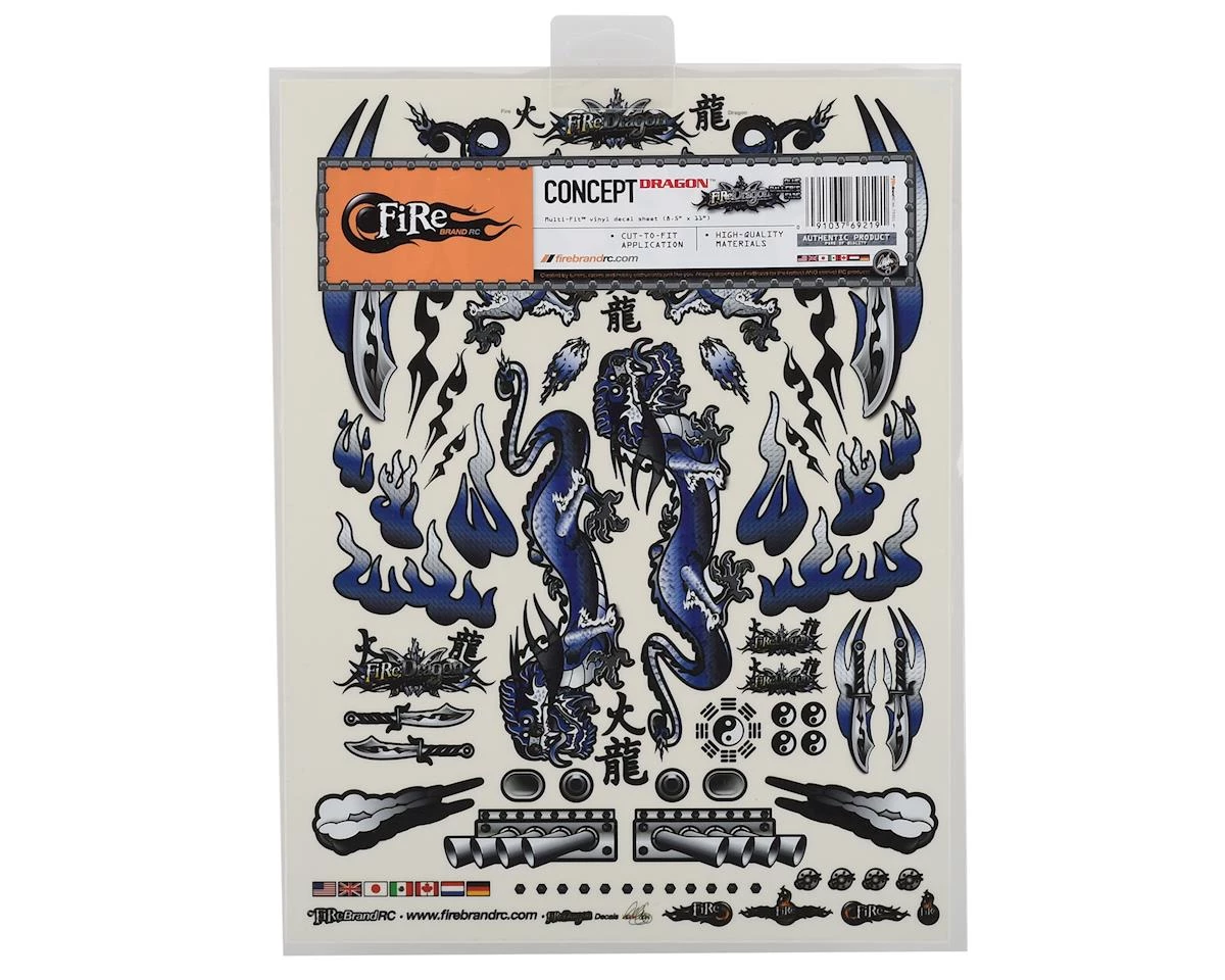 Firebrand RC Concept Dragon Decal (Blue) (8.5x11") - Image 2