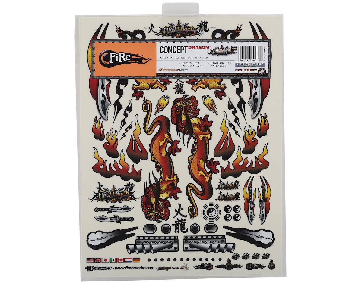 Firebrand RC Concept Dragon Decal (Orange) (8.5x11") - Image 2