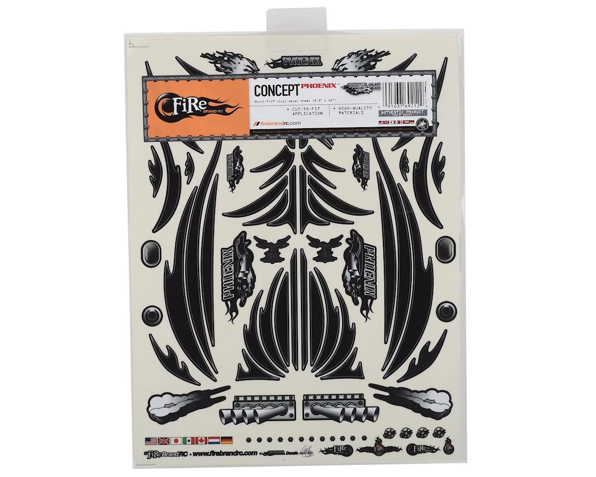 Firebrand RC Concept Phoenix Decal (Black) (8.5x11") - Image 2