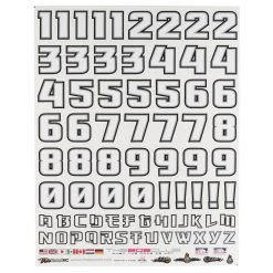 Firebrand RC Numb3Rs 3 Rocket Decal Set (White w/Black Outlines)