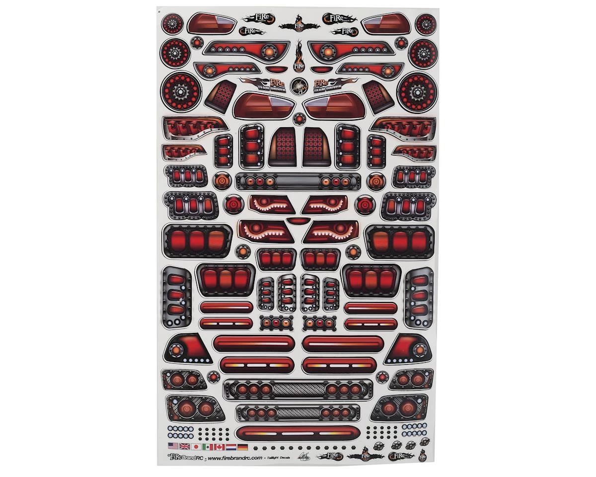 Firebrand RC Tail Lights Multi-Fit Decal Sheet (8.5x14")
