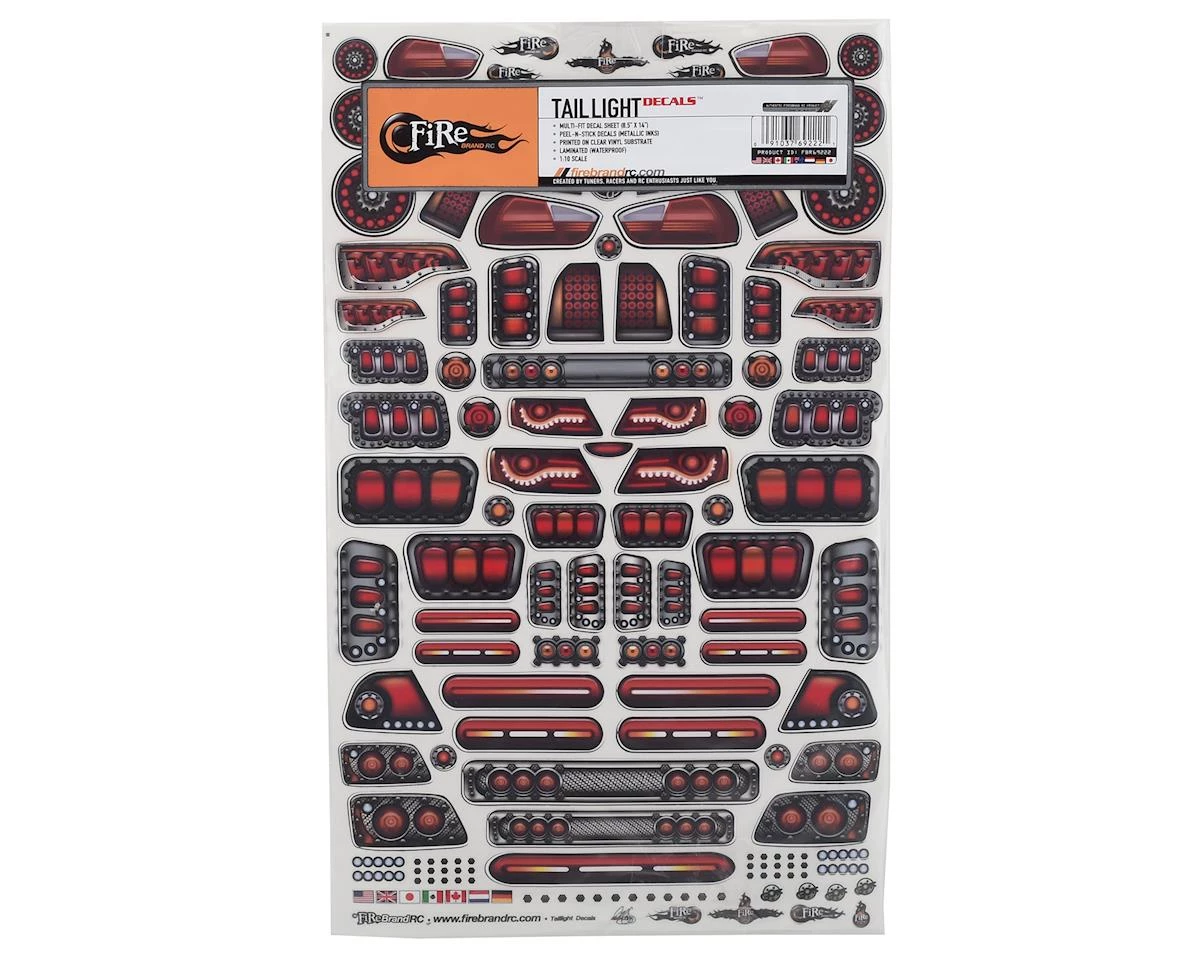 Firebrand RC Tail Lights Multi-Fit Decal Sheet (8.5x14") - Image 2
