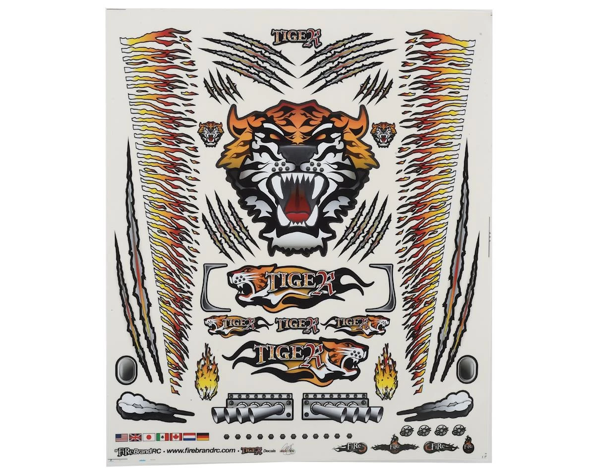 Firebrand RC Concept Tiger Decal (Orange) (8.5x11")