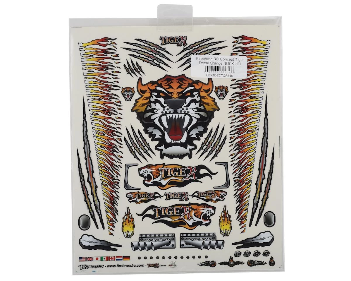 Firebrand RC Concept Tiger Decal (Orange) (8.5x11") - Image 2