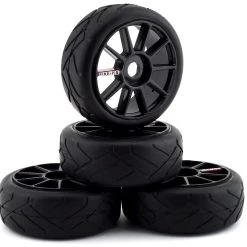 Firebrand RC Kingpin ST Pre-Mounted On-Road Tires (4) (Black) w/17mm Hex