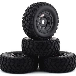 Firebrand RC Rhino HDX 1/8 Pre-Mounted Truck Tires (4) (Black) w/Lock-Down Tires & 17mm Hex
