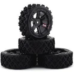 Firebrand RC SnakeEye RXG3 Gymkhana Pre-Mounted Rally Tires (4) (Black) w/.50 Cal Tires, 12mm Hex & 3mm Offset