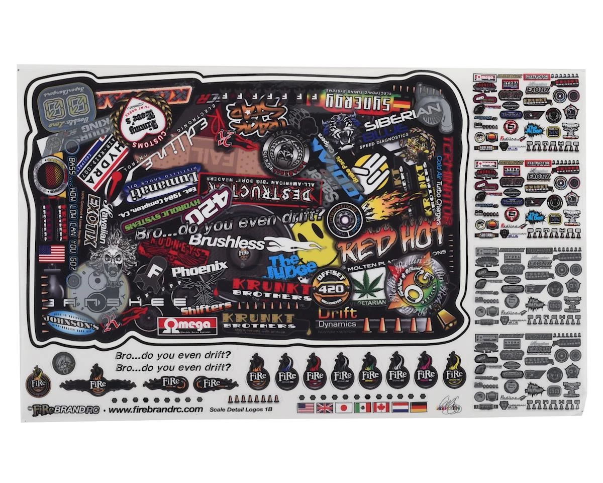 Firebrand RC Sponsor Logos 1B Decal Set (6x10")