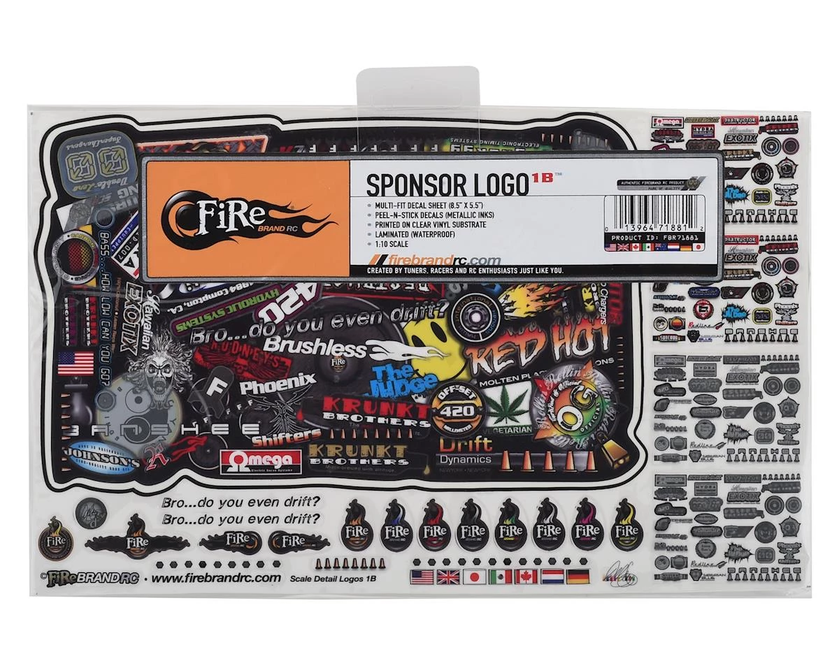 Firebrand RC Sponsor Logos 1B Decal Set (6x10") - Image 2
