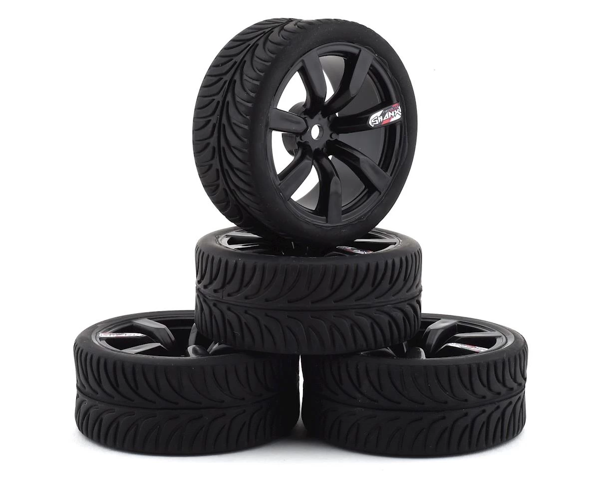 Firebrand RC Shanx RT3 Pre-Mounted On-Road Tires (4) (Black) w/Mako Tires, 12mm Hex & 3mm Offset