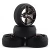 Firebrand RC Biostar XD3 0° Pre-Mounted Drift Tires (4) (Smoke Chrome) w/Blades Tires, 12mm Hex & 3mm Offset