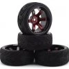 Firebrand RC Bloodshot RT9 Pre-Mounted On-Road Tires (4) (Red/Black) w/Fang Tires, 12mm Hex & 9mm Offset