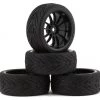 Firebrand RC Char RT3 Pre-Mounted Drift Tires (4) (Black) w/Fang Tires, 12mm Hex & 3mm Offset