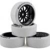 Firebrand RC Char XDR9 5° Pre-Mounted Slick Drift Tires (4) (Black/White) w/Blizzard Tires, 12mm Hex & 9mm Offset