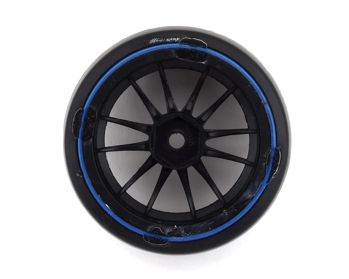 Firebrand RC Char D29B Pre-Mounted 2-Piece Slick Drift Tires (4) (Black/Blue) w/D2 Tires, 12mm Hex & 9mm Offset - Image 2