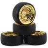 Firebrand RC Crownjewel DSR39 Pre-Mounted Slick Drift Tires (4) (Gold) w/Sickle-R Tires, 12mm Hex & 3mm/9mm Offset
