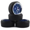 Firebrand RC Darkmatter XDR9 5° Pre-Mounted Slick Drift Tires (4) (Blue/Chrome) w/Diamond Tires, 12mm Hex & 9mm Offset