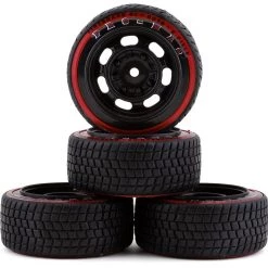 Firebrand RC Promag 15-D2T Pre-Mounted Drift Tires (Red) (4) w/D2T Tires, 12mm Hex & 6mm Offset